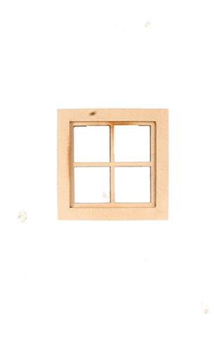 Dollhouse Miniature WINDOW - SQUARE - 4 LIGHT, FLAT